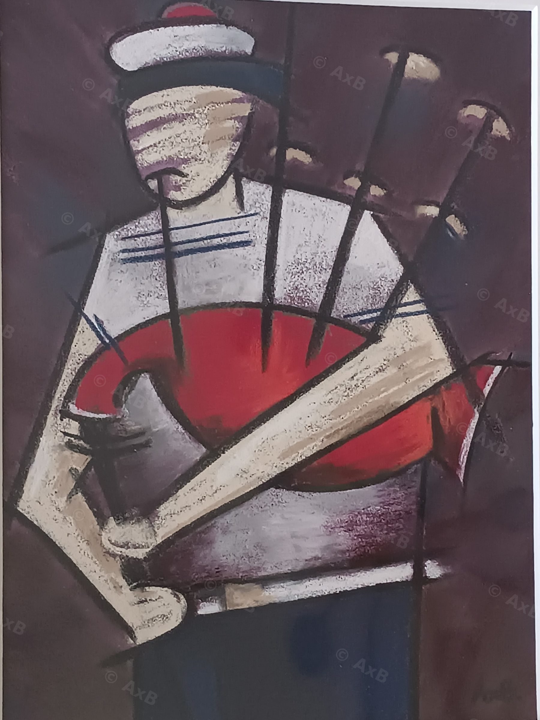 Dessin cubiste polychrome, AxB